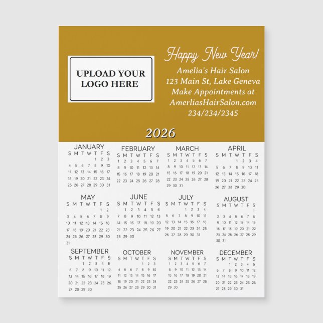 2026 Business Logo Mini Calendar (Framsida)