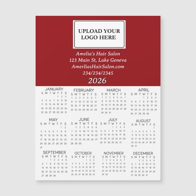 2026 Business Logo Mini Calendar (Framsida)