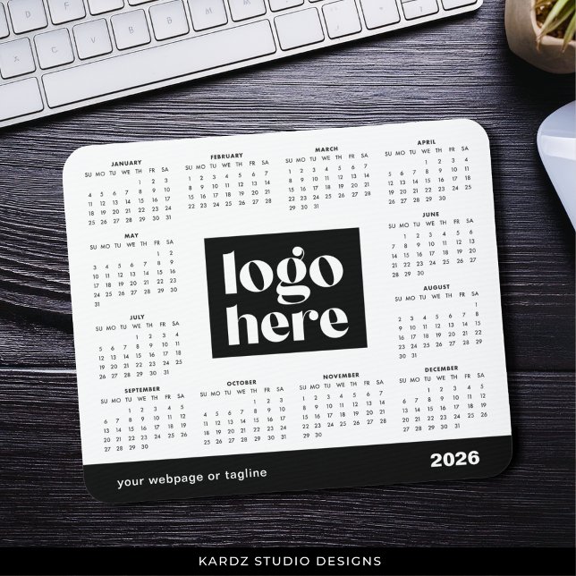 2026 Business Logotyp Fullt Year Calendar Pad Musmatta (Skapare uppladdad)