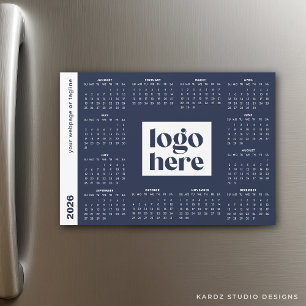 2026 Business Navy Blue Branded Fullt Year Calenda