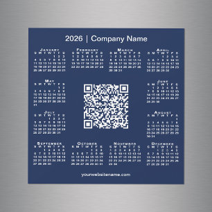 2026 Calendar Anpassningsbar Business QR Code Navy