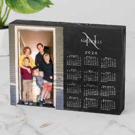 2026 Calendar Anpassningsbar Photo Monogram Namn o