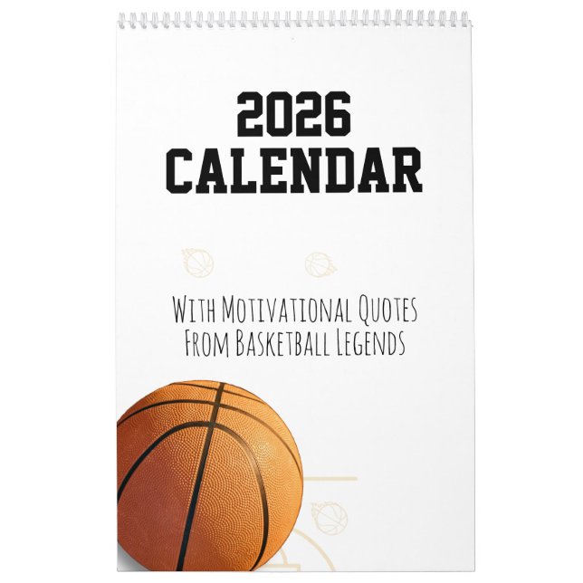 2026 Calendar Basketball Inspirational Quotes  Kalender (Omslag)