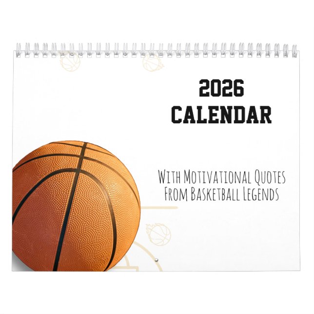 2026 Calendar Basketball Motivational Quotes  Kalender (Omslag)