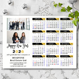 2026 Calendar Black Guld Business 2 Photo Magnetic