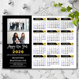 2026 Calendar Black Guld Business 2 Photo Magnetic