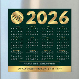2026 Calendar Business Logotyp Grönt & Guld Corpor