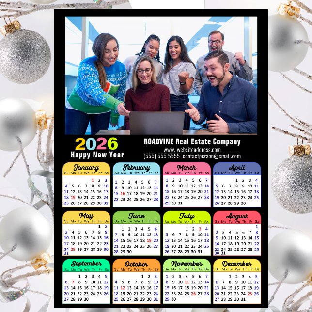 2026 Calendar Business Photo Modern Black Magnetic (Skapare uppladdad)