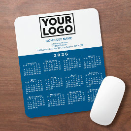 2026 Calendar Company Logotyp and Text Blue White Musmatta