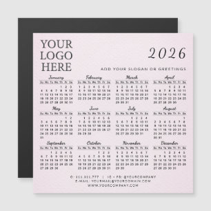 2026 Calendar Company Logotyp Business Rosa