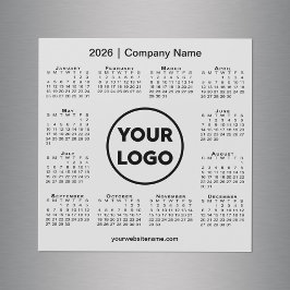 2026 Calendar Company Logotyp on Light Grått Magne