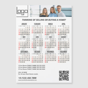 2026 Calendar Company Logotyp QR Code Burgundy Pho