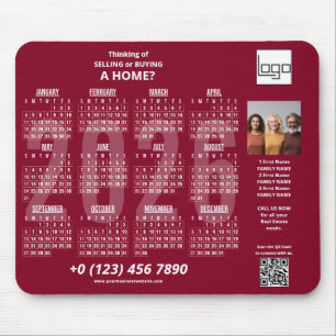 2026 Calendar Company Logotyp QR Code Burgundy Pho Musmatta