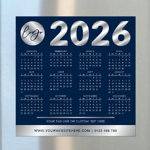 2026 Calendar Corporate Company Logotyp Navy & Sil