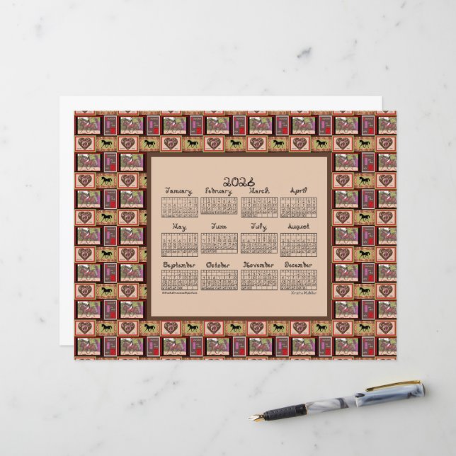 2026 Calendar Dressage Horse Collage (Fram/Back In Situ)