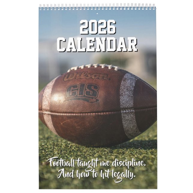2026 Calendar Football Player Funny Motivational Kalender (Omslag)