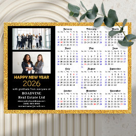 2026 Calendar Guld Black Business 2 Photo Magnetic