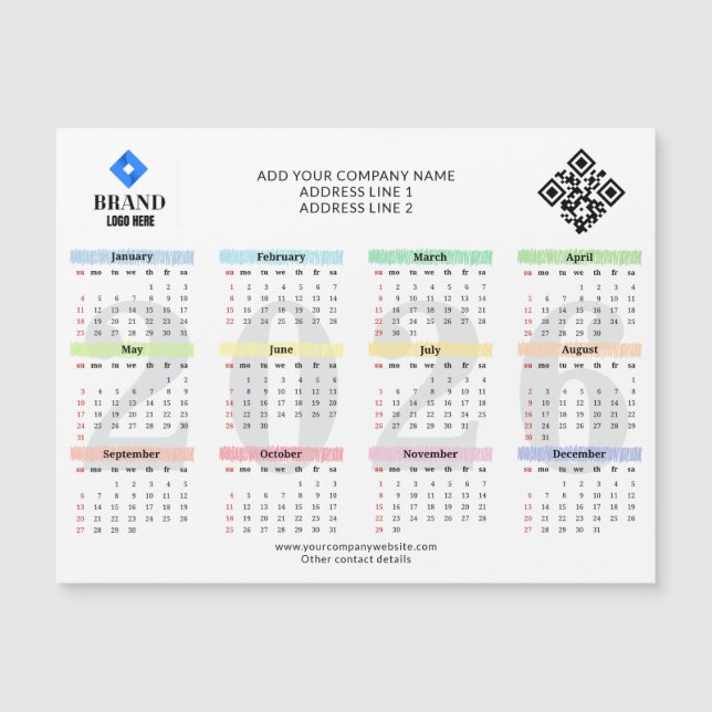 2026 Calendar Logo QR Code Modern Business Promo (Framsida)