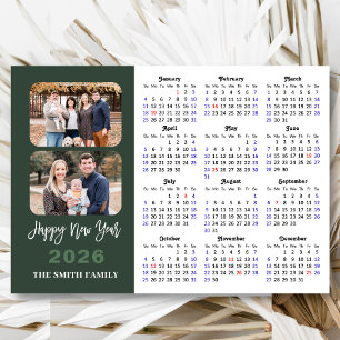 2026 Calendar Modern Sage Grönt 2 Photo Magnetic