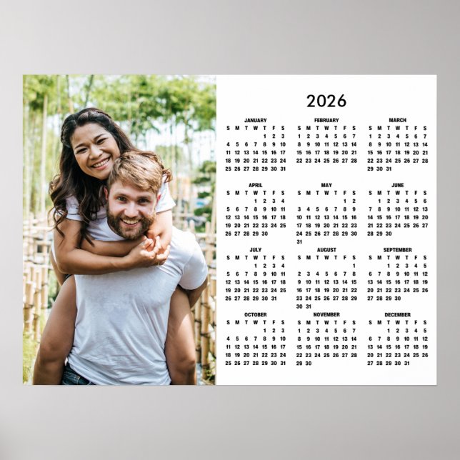 2026 Calendar Modern Simple Photo Poster (Framsidan)