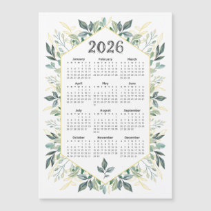 2026 Calendar Modern Watercolor Botanical Lövs