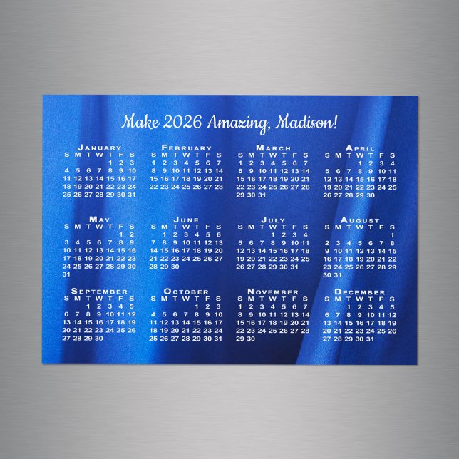 2026 Calendar Motivation Namn Anpassningsbar Photo (2026 Calendar Motivation Name Custom Photo Magnet in situ)