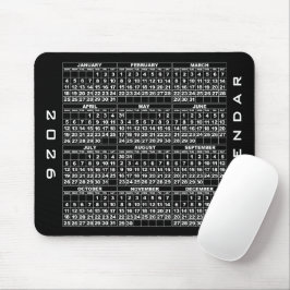 2026 Calendar Mousepad Black Musmatta