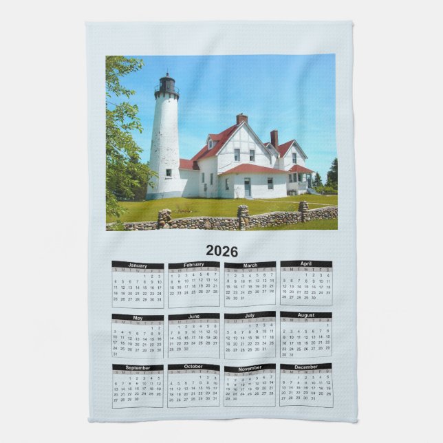 2026 Calendar of Door County Wisconsin Lighthouse  Kökshandduk (Vertikal)