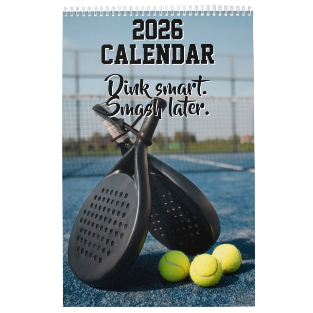2026 Calendar Pickleball Funny Quotes Dink Paddle Kalender (Omslag)