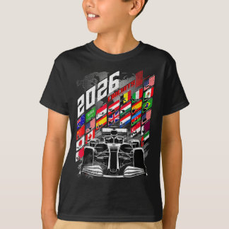 2026 Calendar Racing Circuit Schedule Places  T Shirt