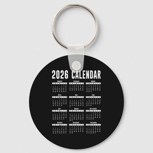 2026 Calendar Shirt 26 Calendar 2026  Nyckelring (Framsida)