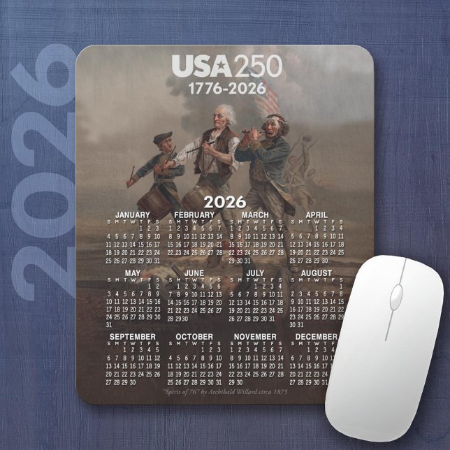 2026 Calendar - Spirit of 76 - America's 250th Musmatta (2026 Calendar on a Mousepad)