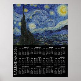 2026 Calendar, Starry Night / Van Gogh, Large Poster