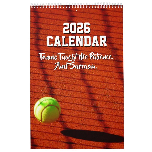 2026 Calendar Tennis Funny Motivational Quotes Kid Kalender (Omslag)