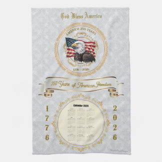 2026 Calendar Towel God Bless America 250 Years Kökshandduk