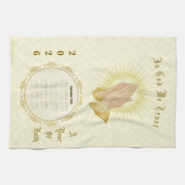 2026 Calendar Towel In God We Trust Kökshandduk