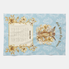 2026 Calendar Towel Pretty Guardian Angel  Kökshandduk
