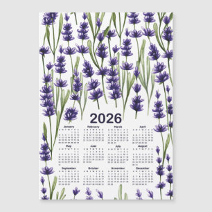 2026 Calendar Watercolor Lila Lavender Flowers