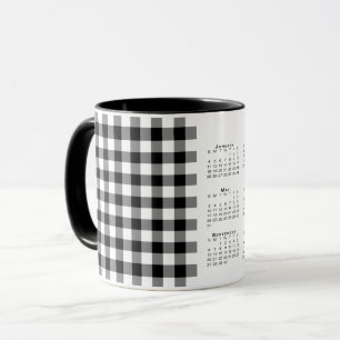 2026 Calendar White Gingham Play Template Mugg