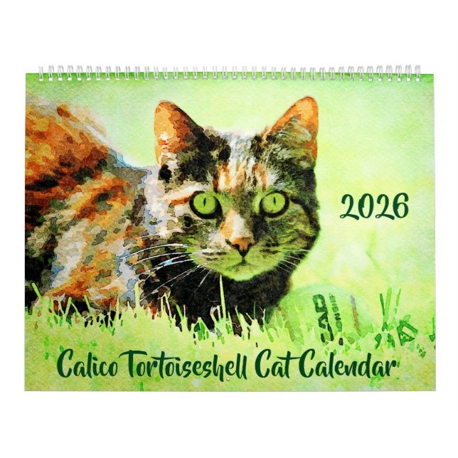 2026 Calico Tortoiseshell Cat Owners Lovers Gift Kalender (Omslag)