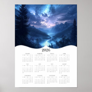 2026 Celestial Ligcape Fullt Årskalender Poster