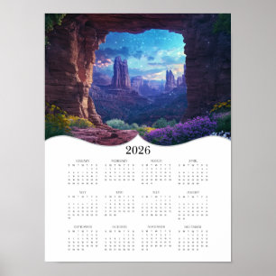 2026 Celestial Ligcape Fullt Årskalender Poster
