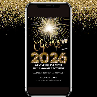 2026 Cheers NYE Party Invitation Inbjudningar