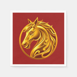 2026 Chinese New Years- Gold Horse Pappersservett