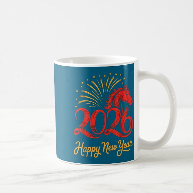 2026 Chinese Zodiac Horse Year Happy New Year Fire Kaffemugg (Höger)