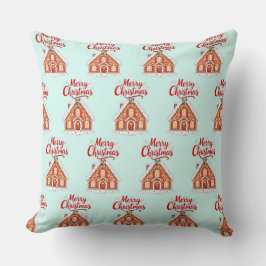 2026 Christmas House Throw Pillow 20x20 Kudde