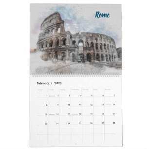 2026 City Sketches Wall Calendar - Hand-Drawn Kalender