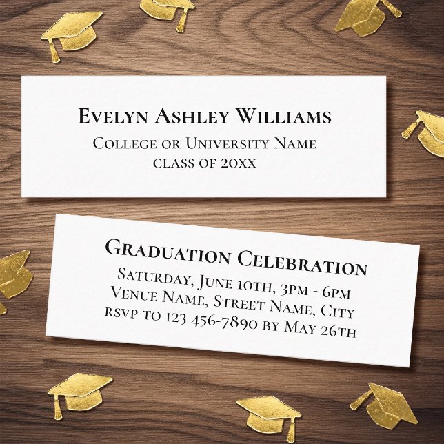 2026 Classic Graduation Invitation Insert Cards Mini Visitkort (Skapare uppladdad)