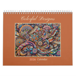 2026 Colorful Designs Abstract Art Calendar Kalender