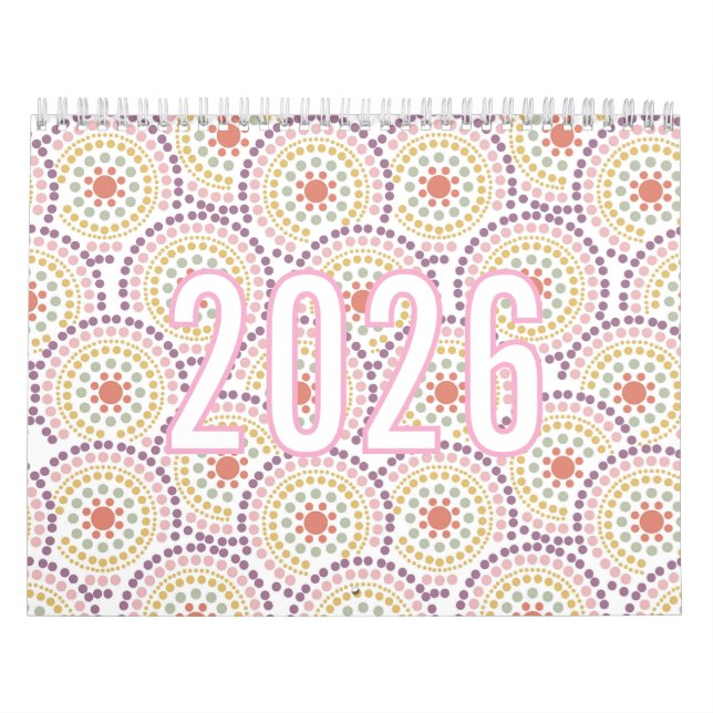 2026 Colorful Pastel Pattern Illustration Calendar Kalender (Omslag)